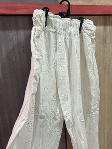 White Eyelet Palazzo Pants