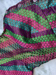 Colorful Woven Saree Blouse