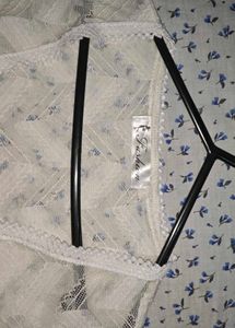 Sheer White Cropped Blouse(wrap around)
