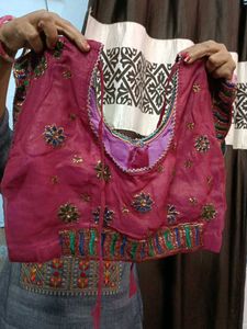 Embellished Maroon Saree