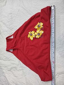Red Floral 🤎Bikini Bottom