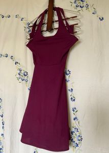 Sexy Backstrap Burgundy Wine Dress🍷