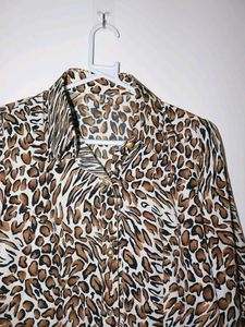 Leopard Print Button-Up Shirt