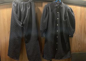 Navy Blue Textured Lounge Set