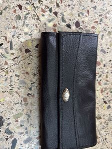 Elegant Black Faux Leather Clutch