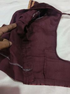 Elegant Maroon Satin Blouse