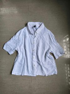 H&amp;M White crop Shirt