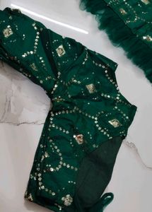 Green Embellished Lehenga Skirt