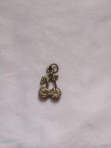 Red cherry pendant with gold base