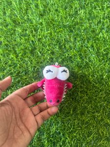 Pink Alligator Plush Keychain