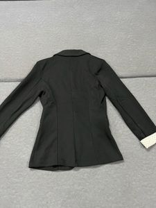 Classic Black Blazer with Polka Dot Lining