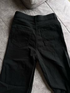 High-Waisted Wide-Leg Black Jeans
