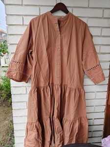 Tiered Midi Dress-  faded near sleeves &amp; bac
