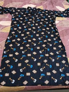 Patterned Black Kurti