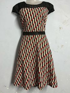 Pintrest Geometric Print Fit &amp; Flare Dress