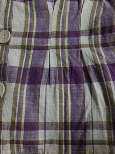 Plaid Button-Up Crop Top size : s-m