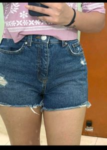 Distressed Denim Shorts