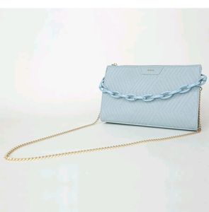 Iykyk Compact Cube Patterned Sky Blue Sling Bag