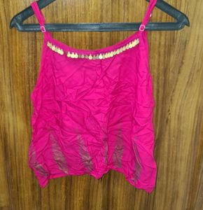 Stylish Pink Embellished Top
