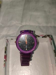 Sparkling Purple Magnetic Watch