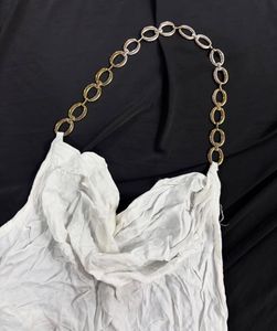 White Halter Top with Chain Detail