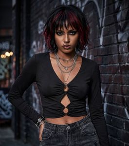 Goth Cut out Statement Top