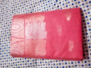 Elegant Pink Silk Saree