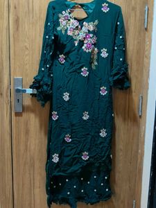 Embroidered Kurta with Bell Sleeves