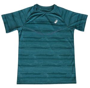 Asics Men's Teal Striped T-Shirt