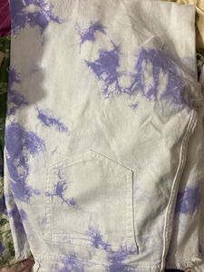 Pretty Purple Floral cotton short kurti with jeans
