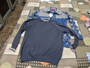 Blue &amp; Gray Floral Knit Cardigan and skivi free