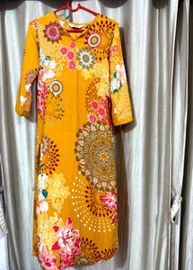 Biba Vibrant Yellow Floral kurta