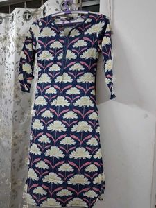 Blue Floral Print Kurta