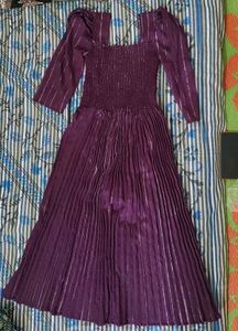 Elegant Purple Striped Dress