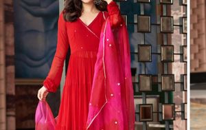 Stunning Red Ethnic anarkali set