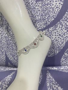 Silver Anklet with Tiny Bells