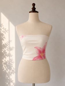 Floral Print Strapless Tube Top