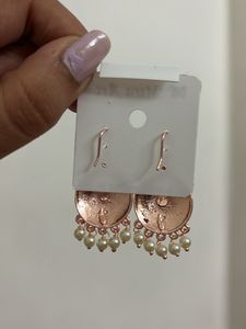 Purple Floral Mini Jhumki Drop Pearl Earrings