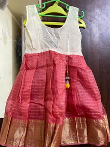 Organza Silk Pavadai Set For Girls