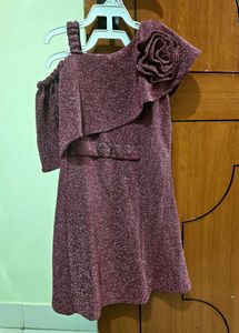 Sparkly cold shoulder dress for kids