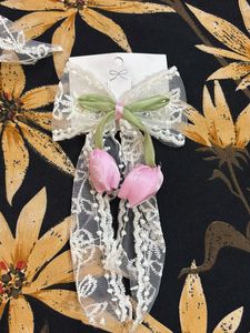 Floral Lace Bow Hair Clips (Set of 10)