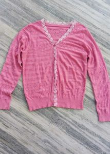 Pink Knit Cardigan