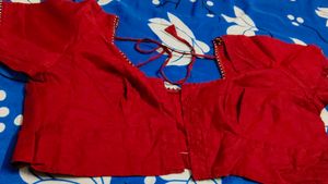 Elegant Red Embellished Blouse