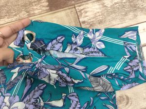 Zara Teal Floral Print Top - XXL