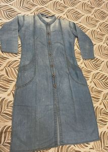 Light Wash Denim Tunic Kurta