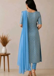 Blue Kurta Set with Dupatta