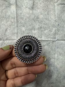 Antique Oxidized Silver Statement Ring