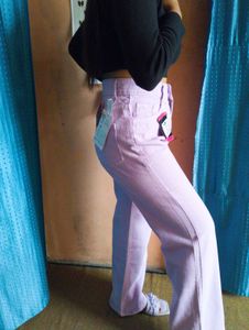 💜🤍 Waist:-32 Light Purple Wide Leg Jeans🤍