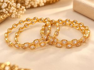 Elegant CZ Crystal Link Bracelet Set