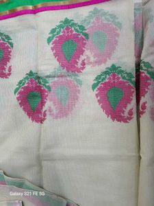 White And Pink Kota Saree
